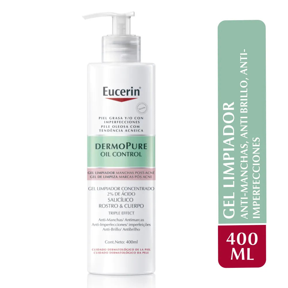 Eucerin Dermo Pure Oil Control Gel Limpiador Post-Imperfecciones para Rostro y Cuerpo