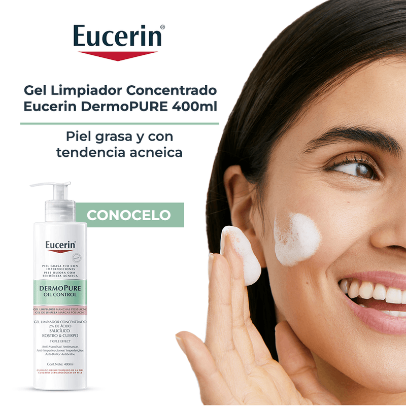 Eucerin Dermo Pure Oil Control Gel Limpiador Post-Imperfecciones para Rostro y Cuerpo