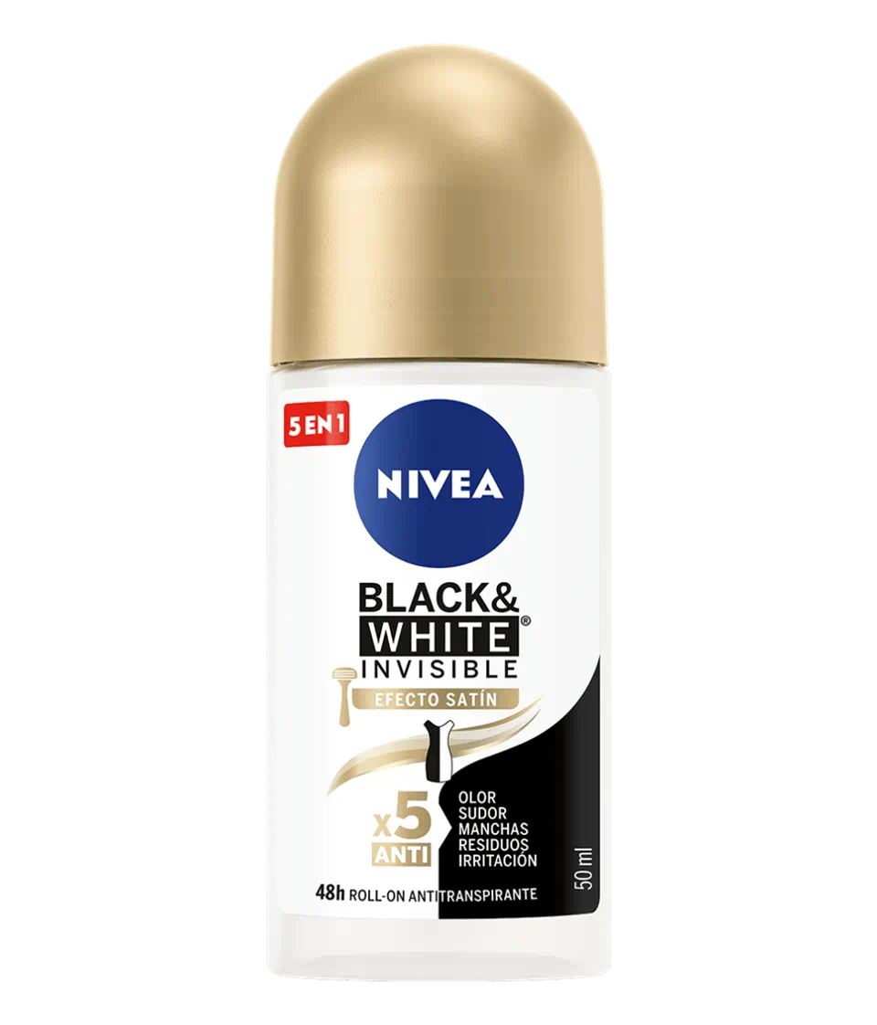 Nivea Black/ White Roll On Invisible Efecto Satin