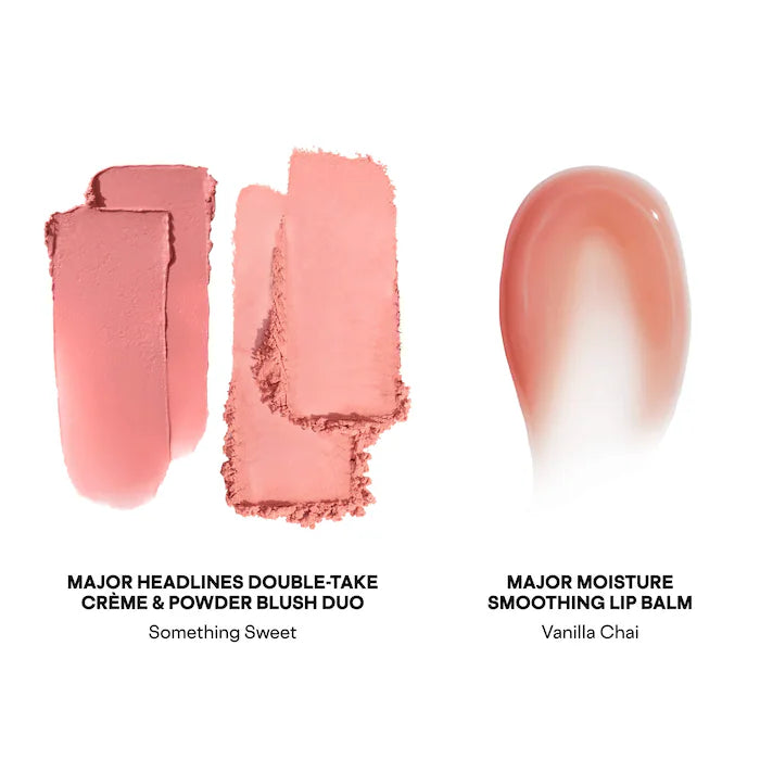 Patrick ta Crème & Powder Blush Duo & Lip Balm Makeup Gift Set- Something Sweet (Vanilla Chai)
