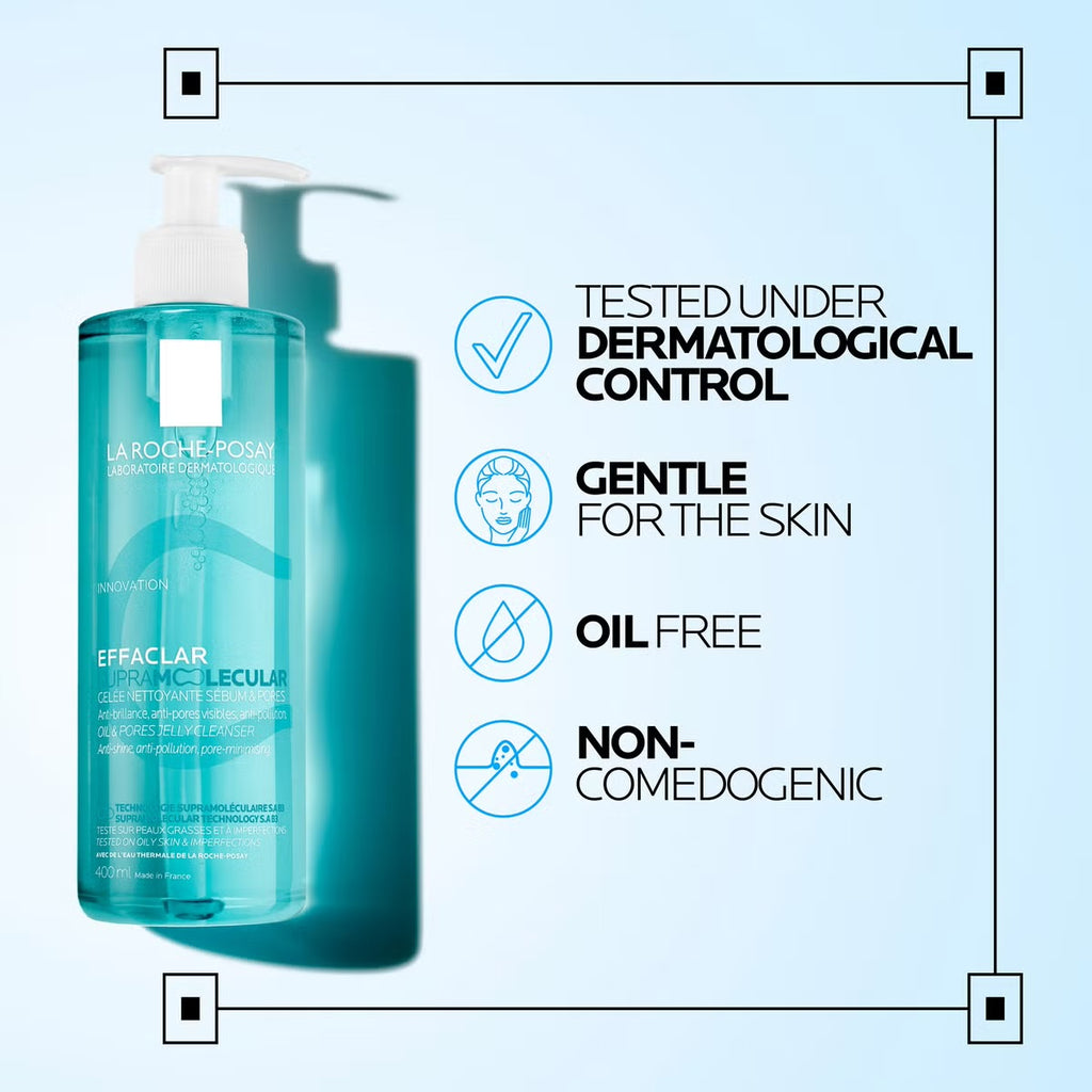 LA ROCHE-POSAY.  GEL LIMPIADOR EFFACLAR SUPRAMOLECULAR PARA REDUCIR LOS POROS Y EL EXCESO DE GRASA