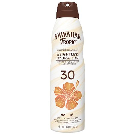 Hawaiian Tropic Silk Hydration Weighless Sunscreen Spray, SPF30