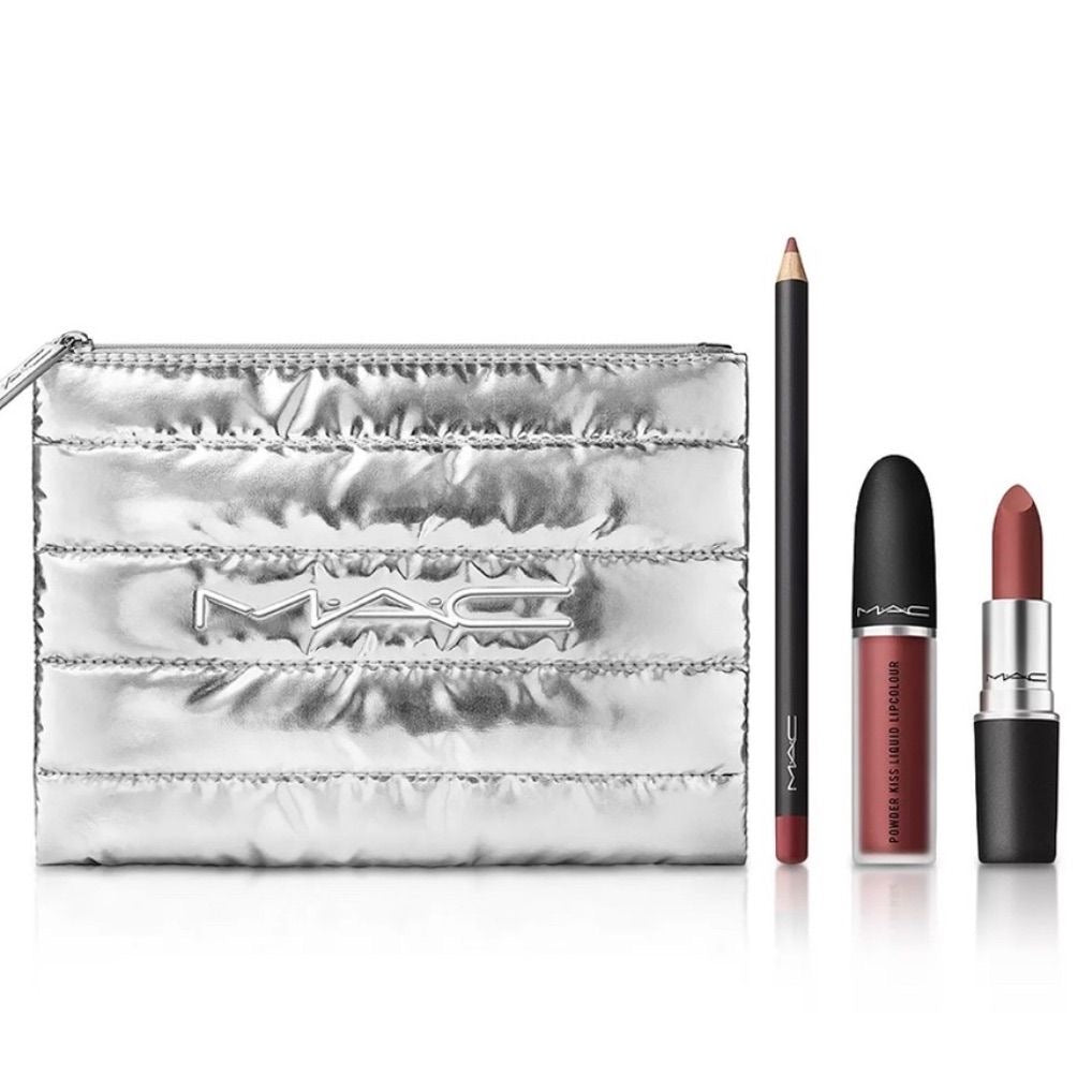 Mac Powdered Snow Powder Kiss Lip Kit 4 Pieces