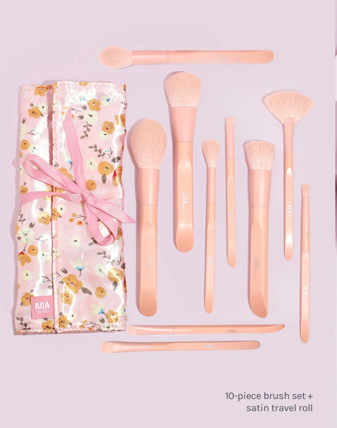 AOA Brush Set Rose Matte 10pcs