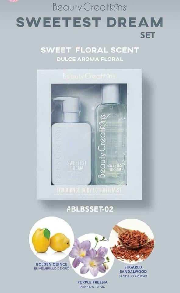 Beauty Creations Body Lotion and Fragance Set Sweetest Dream