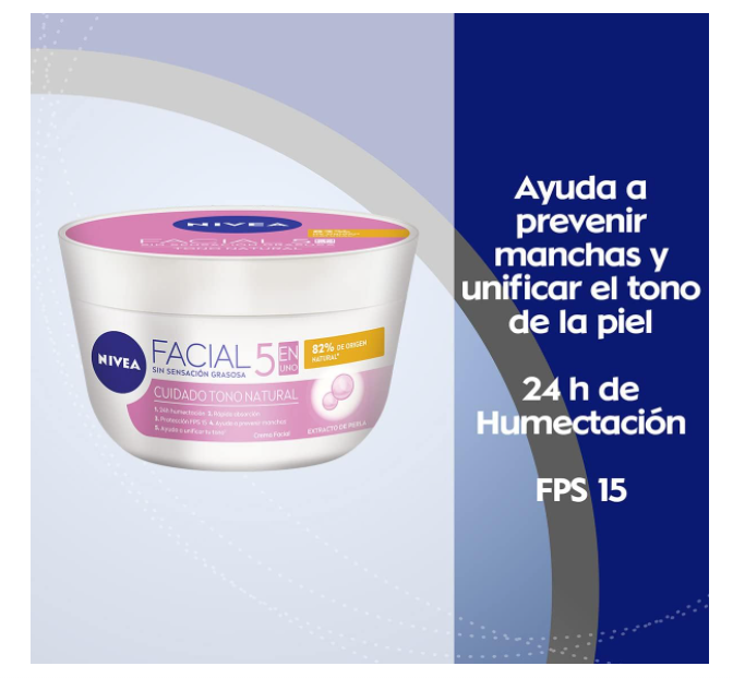 Nivea Crema Facial Tono Natural 5in1 Aclarante