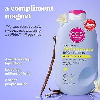 eos Shea Better 24H Moisture Body Lotion, Vanilla Cashmere