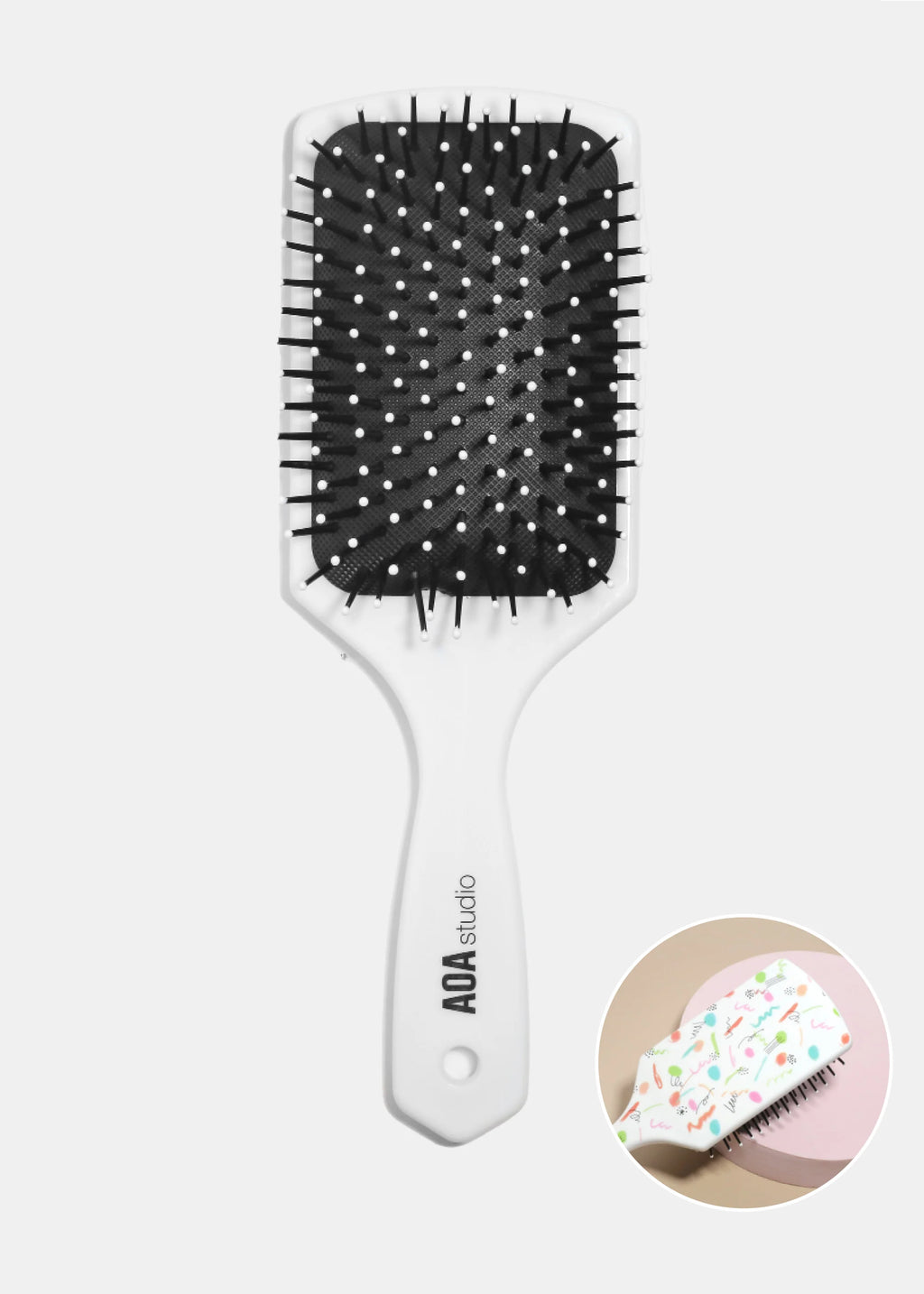 AOA  Paddle Brush Hair White Peine para Cabello