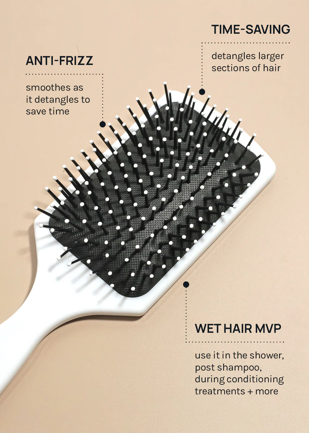 AOA  Paddle Brush Hair White Peine para Cabello