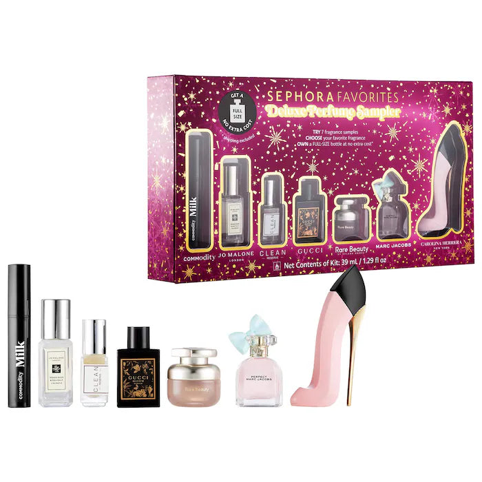 Sephora Favorites Deluxe Perfume Sampler Set + Carolina Herrera Good Girl Parfum Spray Blush