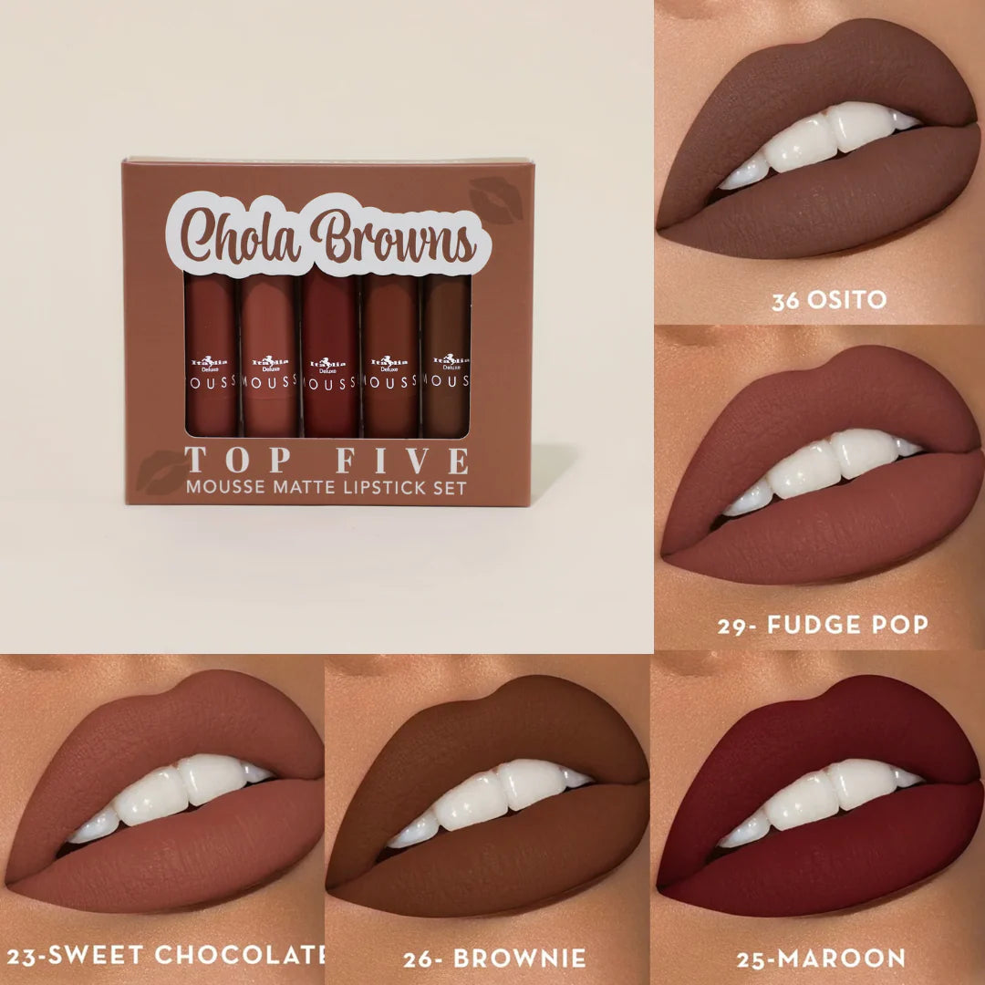 Italia Deluxe Mousse Matte Lipstick- Top Five Sets