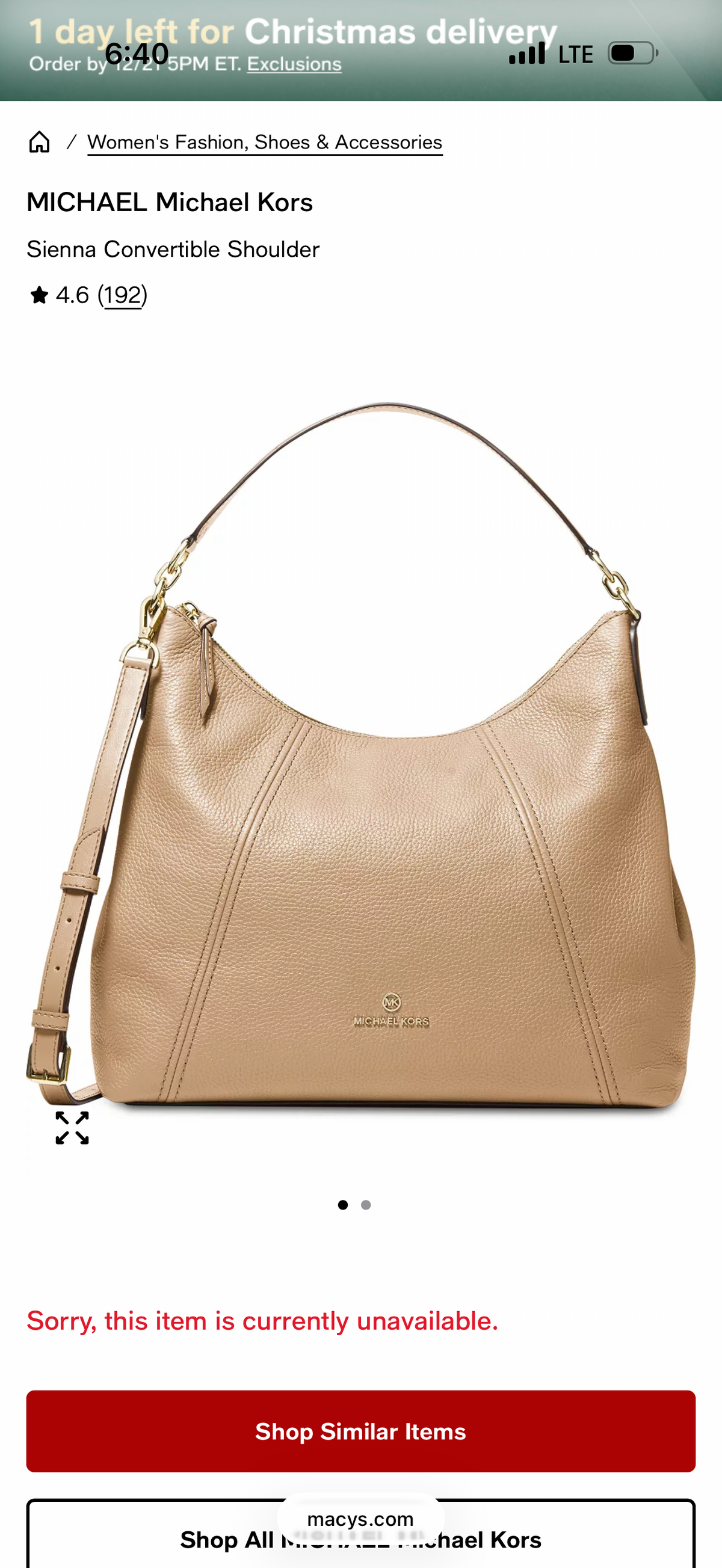 Michael Kors Sienna Leather Camel