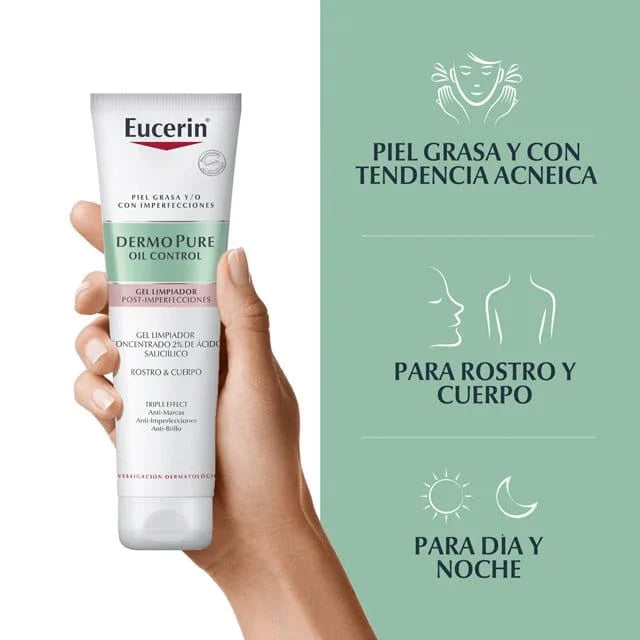 Eucerin Dermopure Oil Control Gel Limpiador Concentrado Tripe Efecto