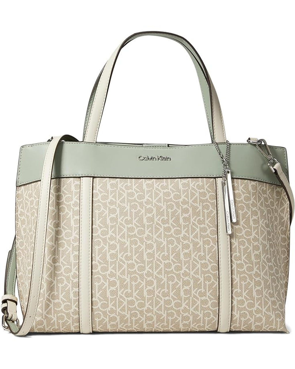 Calvin Klein Gillian Signature Satchel Verde