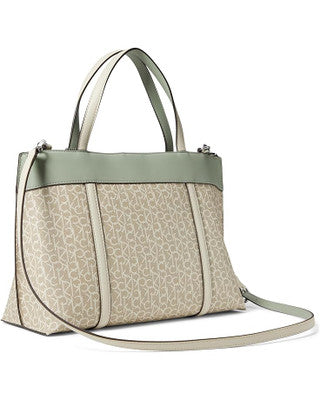 Calvin Klein Gillian Signature Satchel Verde